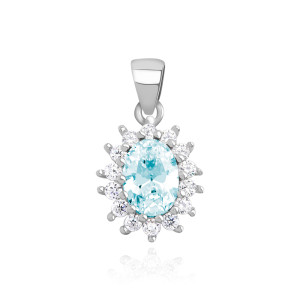 Pandantiv argint cu piatra bleu DiAmanti Z1102C_AQ-DIA (Argint 925‰ 1,2 g.)